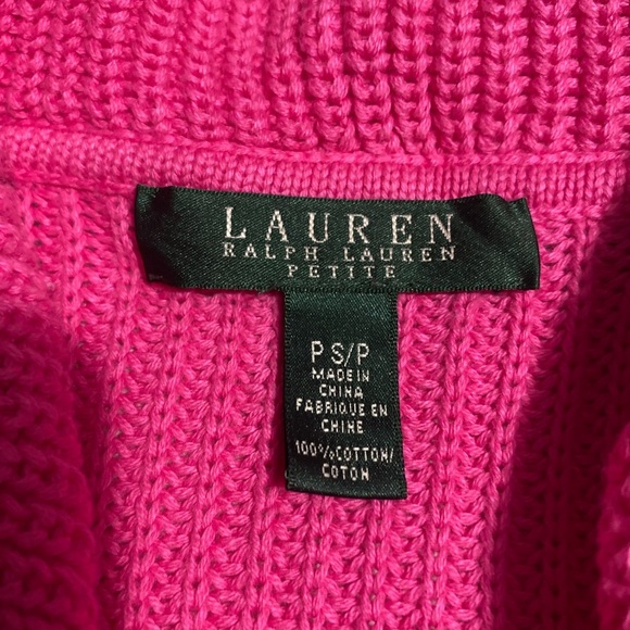 Ralph Lauren Pink Ribbed Knit Cardigan Sweater - Picture 2 of 11